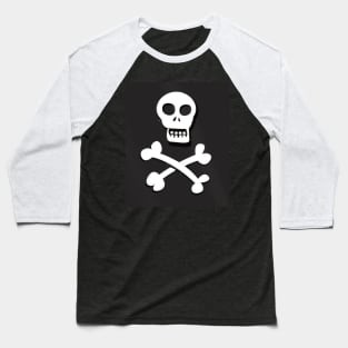 Skull and crossbones Baseball T-Shirt